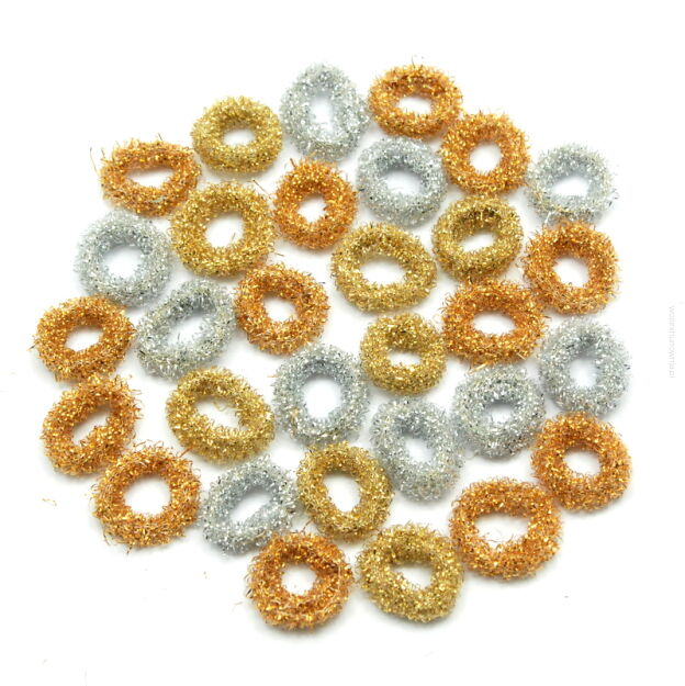 GUMKI DO WŁOSÓW FROTKI MINI ZŁOTE / SREBRNE 30 SZTUK                                                                                     (6927 SA)