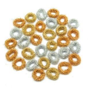GUMKI DO WŁOSÓW FROTKI MINI ZŁOTE / SREBRNE 30 SZTUK                                                                                     (6927 SA)