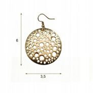 KOLCZYKI WISZĄCE METALOWE OKRĄGŁE AŻUROWE                                         (3939-611 SA) - 3