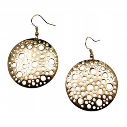 KOLCZYKI WISZĄCE METALOWE OKRĄGŁE AŻUROWE                                         (3939-611 SA)