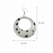 KOLCZYKI WISZĄCE BIAŁE Z MASY PERŁOWEJ                                          (0615-647 SAM2) - 3