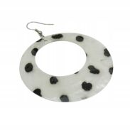 KOLCZYKI WISZĄCE BIAŁE Z MASY PERŁOWEJ                                          (0615-647 SAM2) - 4