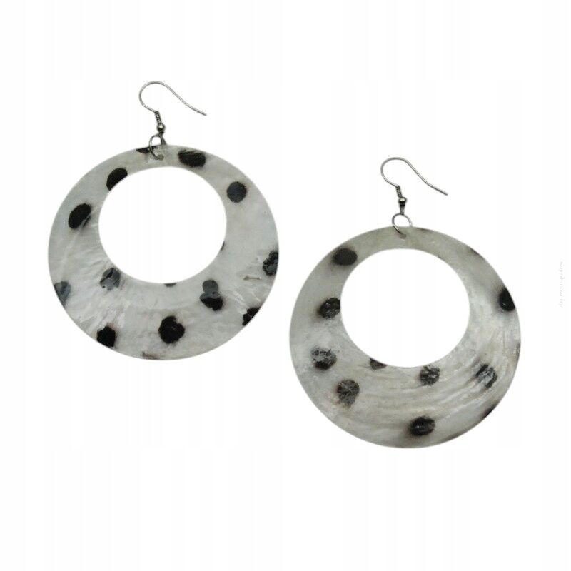 KOLCZYKI WISZĄCE BIAŁE Z MASY PERŁOWEJ                                          (0615-647 SAM2)