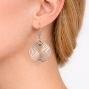 KOLCZYKI WISZĄCE METALOWE OKRĄGŁE                                                                         (0611-621 SA) - 2