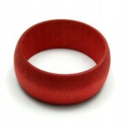 BRANSOLETKA DREWNIANA CZERWONA NIELAKIEROWANA                                                                   (2004-1 SAM) - 2
