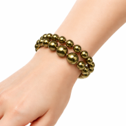 BRANSOLETKA Z PEREŁEK ROZCIĄGANA, ZIELONA JABLONEX (BRPR-37 SAH) - 3