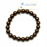 BRANSOLETKA KLASYCZNA Z PEREŁEK BRĄZOWA JABLONEX (BRPR-32 SAH) - 2