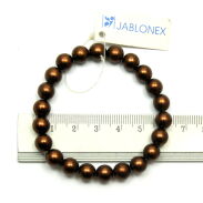 BRANSOLETKA KLASYCZNA Z PEREŁEK BRĄZOWA JABLONEX (BRPR-32 SAH) - 3