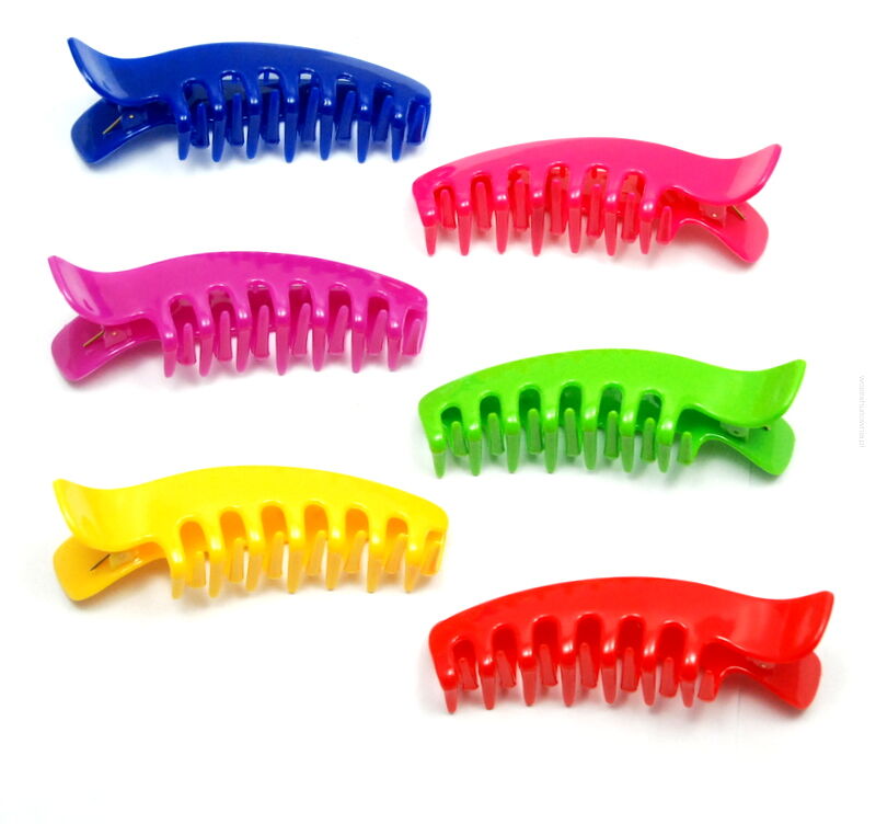 SZCZĘKI / KLAMRY DO WŁOSÓW KOLOROWE 6 SZTUK                                                                                  (0130-9 SAM)