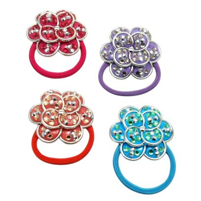 GUMKI DO WŁOSÓW OZDOBNE Z KWIATKIEM 4 SZTUKI                         (6000 SAMF)