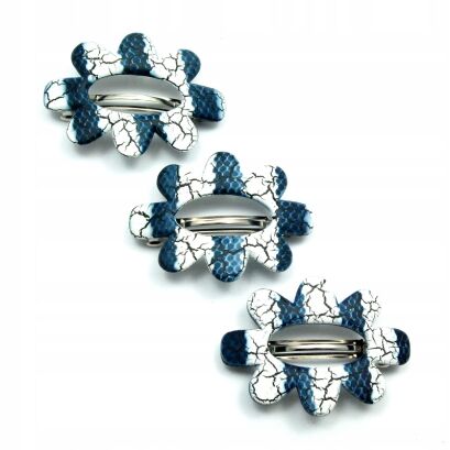 KLAMRY / AUTOMATY DO WŁOSÓW NIEBIESKO-BIAŁE 3 SZTUKI                           (KLD-144 SAH)