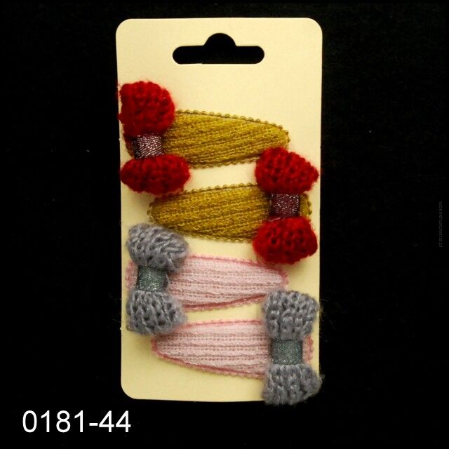 PYKI / SPINKI DO WŁOSÓW DZIECIĘCE Z OZDOBAMI 4 SZTUKI (0181-44)