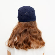 CZAPKA AŻUROWA NA SZYDEŁKU GRANATOWA                                                           CZ-17 - 2