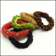 GUMKI DO WŁOSÓW OZDOBNE (5 SZTUK) Z KORALIKAMI/ KRYSZTAŁKAMI 0323-1 - 2