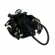 GUMKA DO WŁOSÓW Z TASIEMEK CZARNA Z PEREŁKĄ 0214-559 - 2