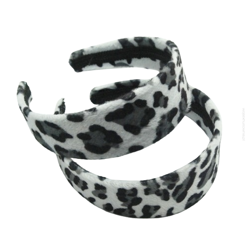 OPASKI DO WŁOSÓW SZEROKIE BIAŁE ŁATY 2 SZTUKI                        (8984-1 SAH)