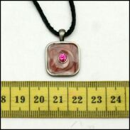 WISIOREK BOHO ETNO KWADRATOWY BRĄZOWY Z RÓŻOWĄ CYRKONIĄ 0637-01 - 2