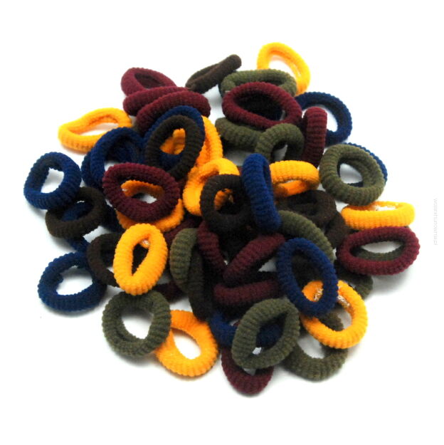 GUMKI DO WŁOSÓW FROTKI MINI KOLOROWE 100 SZTUK                                                                                     (0354-1 SA)