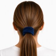 GUMKA DO WŁOSÓW WELUR  SCRUNCHIE NIEBIESKA PRODUKT POLSKI (0103-CN SAH) - 2
