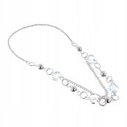 KORALE/NASZYJNIK DWURZĘDOWY NA ŁAŃCUSZKU PRZEZROCZYSTE KORALIKI 0676-1010 - 2