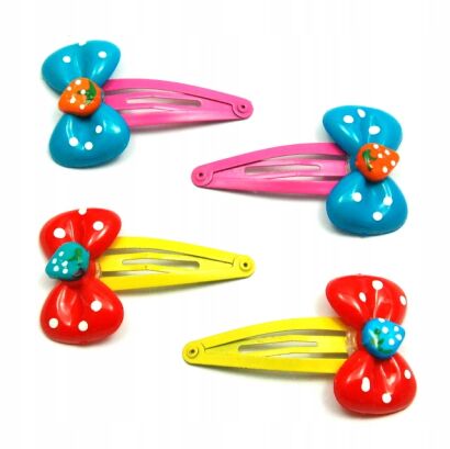 SPINKI / PYKI DO WŁOSÓW DZIECIĘCE KOKARDKI 4 SZTUKI (0169-514)