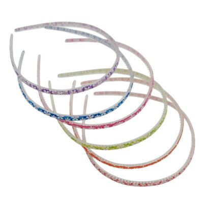 OPASKI DO WŁOSÓW CIENKIE KOLOROWE W KWIATKI 12 SZTUK (4789 SAM)