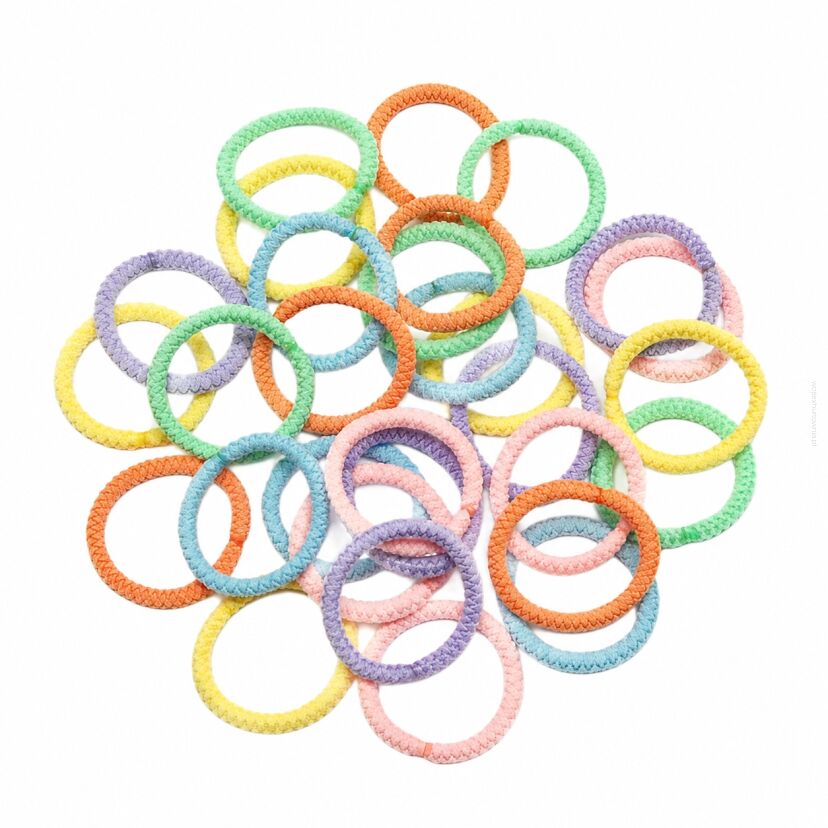 GUMKI DO WŁOSÓW MAŁE KOLOROWE- PASTELOWE 30 SZTUK (DS-001/30 MIX SAM)