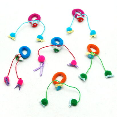 GUMKI DO WŁOSÓW DZIECIĘCE Z KULKAMI MIX KOLOR (6 SZTUK) (0736 SA)