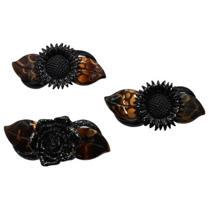 KLAMRY /AUTOMATY DO WŁOSÓW KWIATY 3 SZTUKI                                                                        (0365-40 SH)