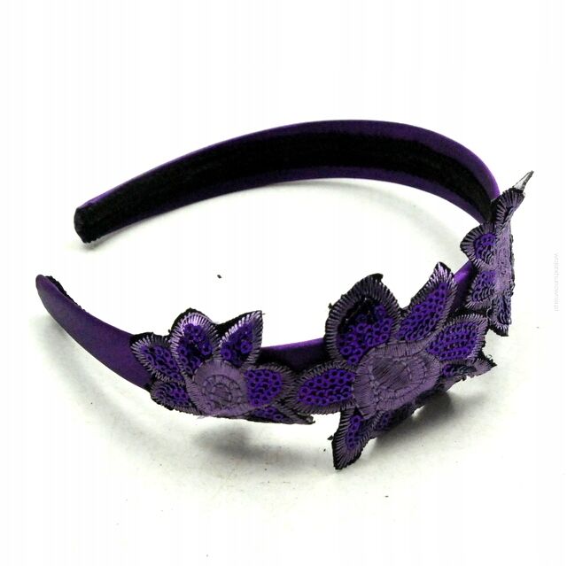 OPASKA DO WŁOSÓW FIOLETOWA Z KWIATEM                                          (1665 SAH)