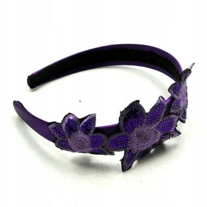 OPASKA DO WŁOSÓW FIOLETOWA Z KWIATEM                                          (1665 SAH)