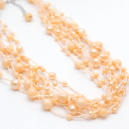 NASZYJNIK / WISIOREK Z BRZOSKWINIOWYMI KORALIKAMI (N-029/58/9R A SAM C) - 4