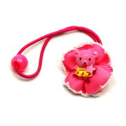 GUMKI DO WŁOSÓW DZIECIĘCE RÓŻOWE Z MISIEM 6 SZTUK (0767 SA) - 2