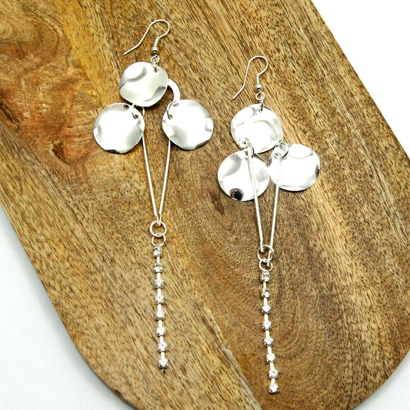 KOLCZYKI WISZĄCE BLASZKI Z CYRKONIAMI                                                           (KOMET-2 SA)