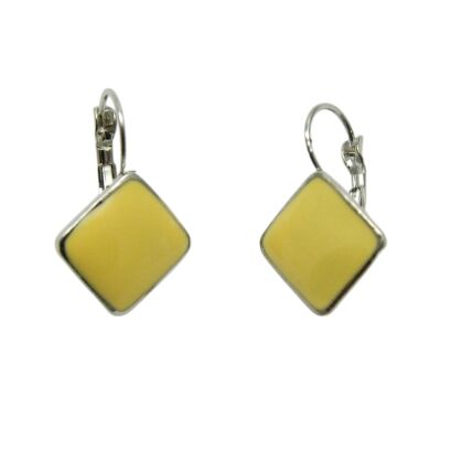 KOLCZYKI WISZĄCE EMALIOWANE ŻÓŁTE ROMBY                                        (1788-2 SAM)
