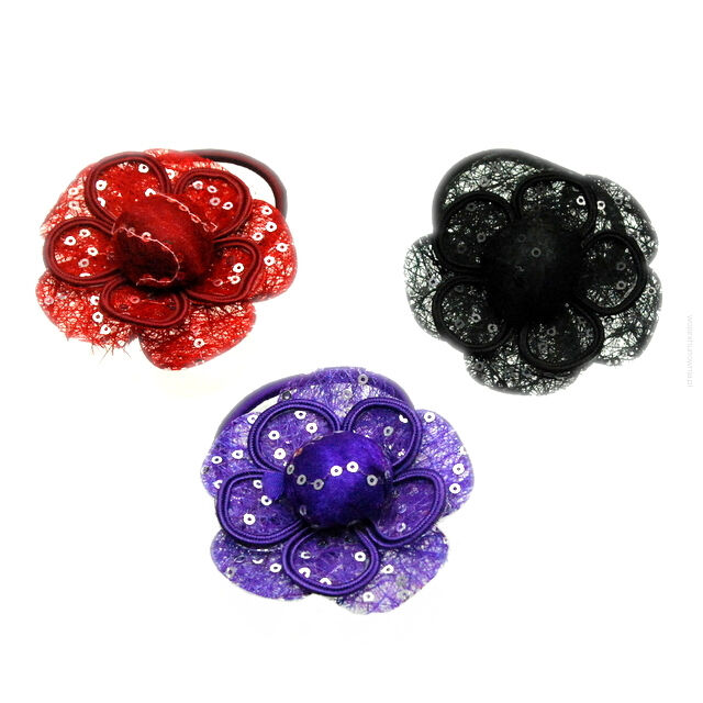 GUMKI DO WŁOSÓW OZDOBNE KWIATKI (12 SZTUK) MIX KOLOR 0214-514