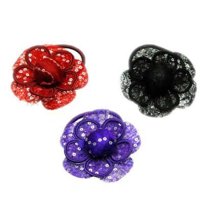 GUMKI DO WŁOSÓW OZDOBNE KWIATKI (12 SZTUK) MIX KOLOR 0214-514