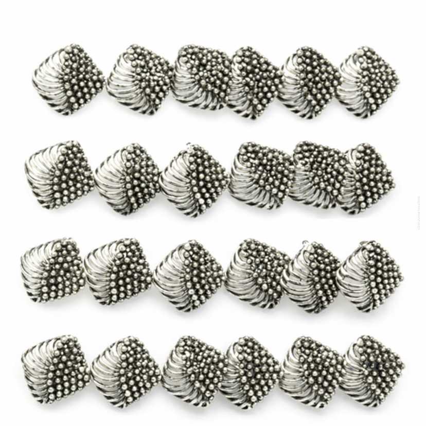 KOLCZYKI METALOWE NA PALETCE MOTYW LIŚCIA (12 PAR) 0617-20