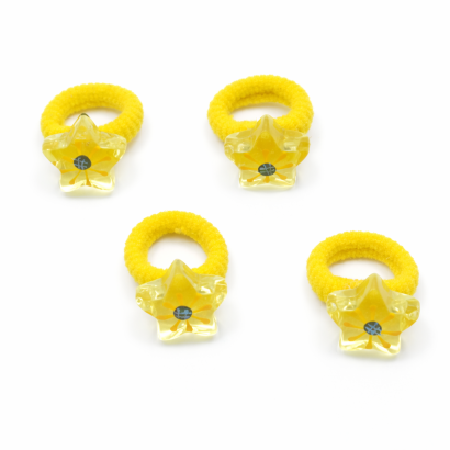 GUMKI DO WŁOSÓW DZIECIĘCE ŻÓŁTE GWIAZDKI 4 SZTUKI (0194-30 SAMH)