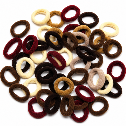 GUMKI DO WŁOSÓW MAŁE MIX BEŻ, BRĄZ 50 SZTUK (DS-035-4 SAM)