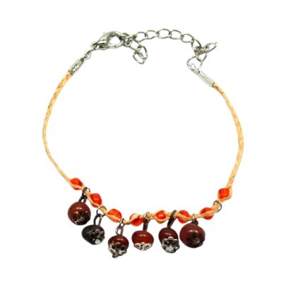 BRANSOLETKI NA SZNURKU Z KORALIKAMI 6 SZTUK                                            1791 AS