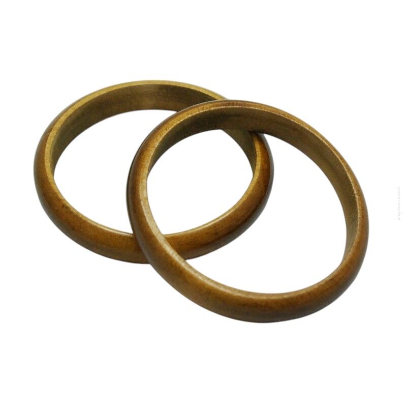 BRANSOLETKI DREWNIANE JASNY BRĄZ 2 SZTUKI                                                                    (3303-1 SAM)