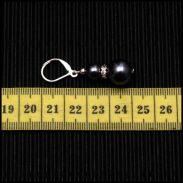 KOMPLET SET KLASYCZNY NASZYJNIK + KOLCZYKI CIEMNE PEREŁKI Z CYRKONIAMI 0676-09 - 4