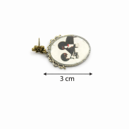 KOLCZYKI WISZĄCE MEDALIKI VINTAGE POSTACIE GRAJĄCE NA FORTEPIANIE 0615-77 - 4