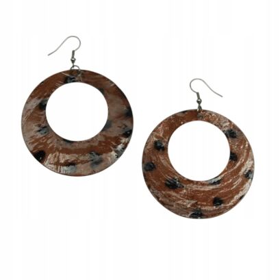 KOLCZYKI WISZĄCE BRĄZOWE Z MASY PERŁOWEJ                                          (0615-646 SAM2)