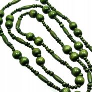 KORALE DŁUGIE DREWNIANE ZIELONE- OBWÓD 180 CM                                                     (0611-1036 SAM F) - 2