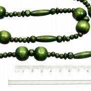 KORALE DŁUGIE DREWNIANE ZIELONE- OBWÓD 180 CM                                                     (0611-1036 SAM F) - 5