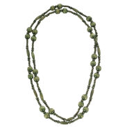 KORALE DŁUGIE DREWNIANE ZIELONE- OBWÓD 180 CM                                                     (0611-1036 SAM F) - 4