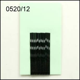 BLACK WAVED HAIRGRIP 5 cm 12 pcs. 0520/12