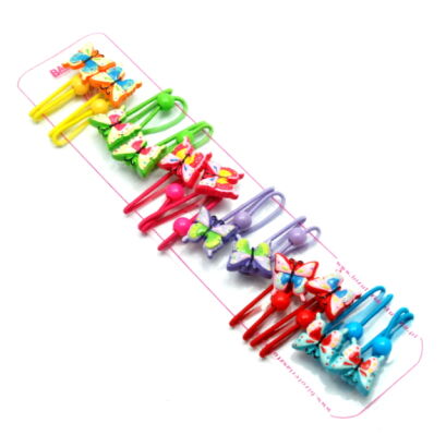 GUMKI DO WŁOSÓW DZIECIĘCE MOTYLKI WIELOKOLOROWE 12 SZTUK                                                  (0210-15 SA)